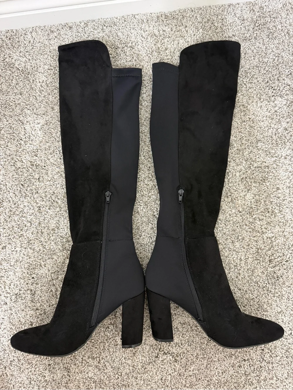 Black Over-the-Knee Block Heel Boot - Women's Fashion Knee Boot Size 6